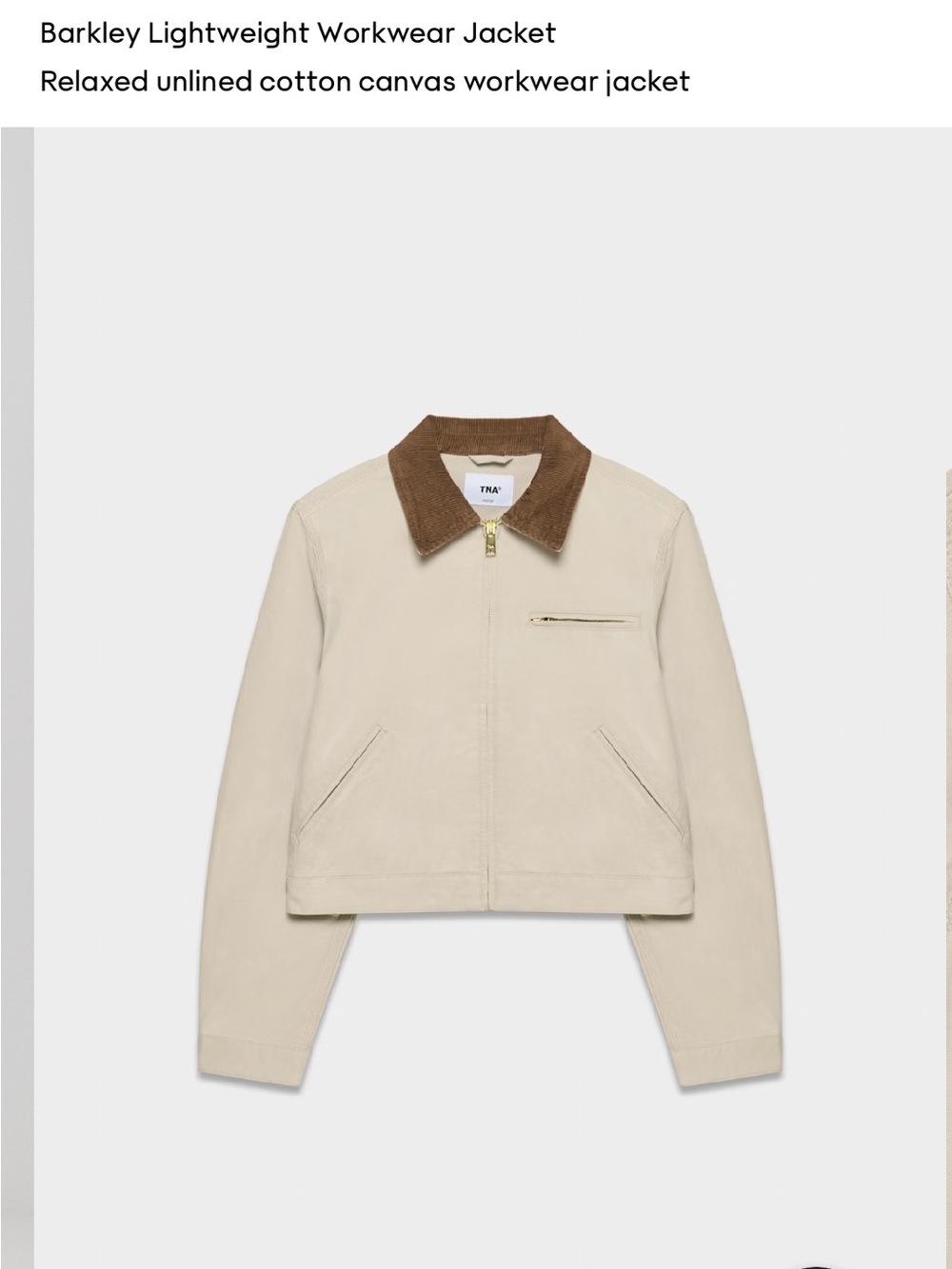 Aritzia TNA Barkley Lightweight Workwear Jacket